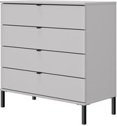GAMI Ladekast 4 lades - Grijs en zwart - L 45 x D 95 x H 95 cm - CASTEL
