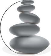 WallCircle - Wandcirkel - Muurcirkel - Stapel van zen stenen - Aluminium - Dibond - ⌀ 30 cm - Binnen en Buiten