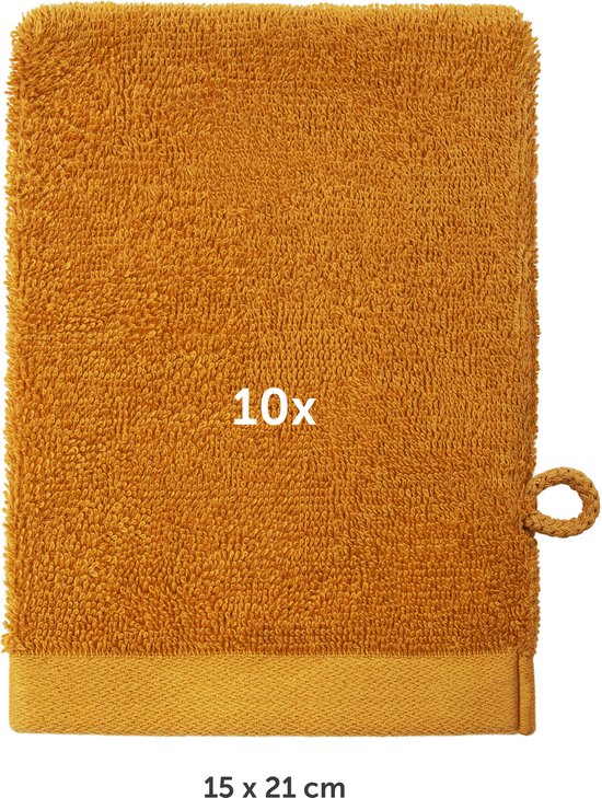Blumtal Terry Washandjes Set - 10 x Washandje - 15 x 20 cm Pompoen