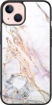 iPhone 13 hoesje glass - Parelmoer marmer | Apple iPhone 13  case | Hardcase backcover zwart