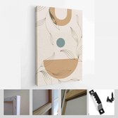 Halverwege de eeuw modern design. Een trendy set van abstracte handgeschilderde illustraties voor wanddecoratie, Social Media Banner, Brochure Cover Design - Modern Art Canvas - ve