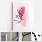 Teal en perzik abstracte aquarel composities. Set van zachte kleur schilderij kunst aan de muur voor huisdecoratie of uitnodigingen - Modern Art Canvas - Verticaal - 1965185275
