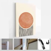 Halverwege de eeuw modern design. Een trendy set van abstracte handgeschilderde illustraties voor wanddecoratie, Social Media Banner, Brochure Cover Design - Modern Art Canvas - ve