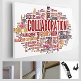 Samenwerking concept in woord tag cloud geïsoleerd op een witte achtergrond - Modern Art Canvas - Horizontaal - 93402793