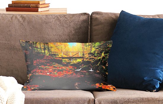 Sierkussen Forêt-Noire pour l'intérieur - La Forêt-Noire en Allemagne à l'automne - 50x30 cm - Coussin intérieur rectangulaire en coton