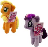 My Little Pony - Knuffel Set (16 cm) - Twilight Sparkle (paars) + Apple Jack (geel)