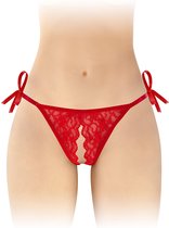 Fashion Secret Stella - Erotische String - Open Kruis - Rood - One Size