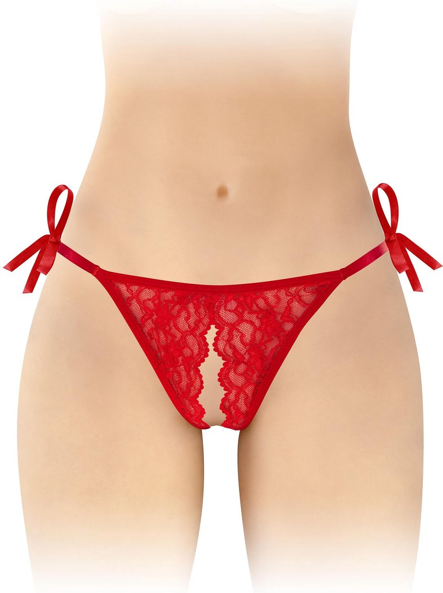 Fashion Secret Stella - Erotische String - Open Kruis - Rood - One Size