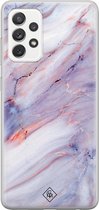 Samsung A52s hoesje siliconen - Marmer paars | Samsung Galaxy A52s case | paars | TPU backcover transparant