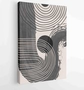 Zwart-wit abstracte muurkunst achtergrond vector 1 - Moderne schilderijen – Verticaal – 1909205638 - 80*60 Vertical