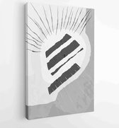 Zwart-wit abstracte muurkunst achtergrond vector 4 - Moderne schilderijen – Verticaal – 1909205689 - 80*60 Vertical