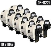 DULA - Brother Compatible DK-11221 voorgestanst vierkant label - Papier - Zwart op Wit - 23 x 23 mm - 1000 Etiketten per rol - 10 Rollen
