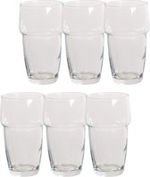 Clayre & Eef Waterglas set van 6 Ø 8*13 cm / 250 ml Transparant Glas Drinkbeker Drinkglas Sapglas