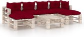 Decoways - 7-delige Loungeset met kussens pallet grenenhout