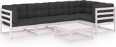 Decoways - 6-delige Loungeset met kussens massief grenenhout