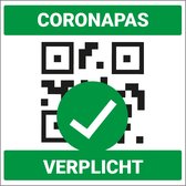 Coronapas verplicht bord 150 x 150 mm