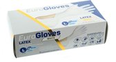 Eurogloves latex handschoenen, gepoederd, wit, 100 stuks, maat Large