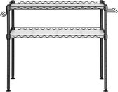 Magnetronplank met 2 planken zwart