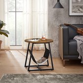 Homestoreking Ronde Bijzettafel met Afneembare Opbergtas - Bruin en Zwart