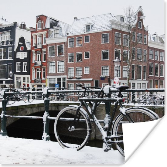 Poster Amsterdam - Fiets - Winter