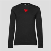 SWEATER VELVET RED HEART BLACK (XS)