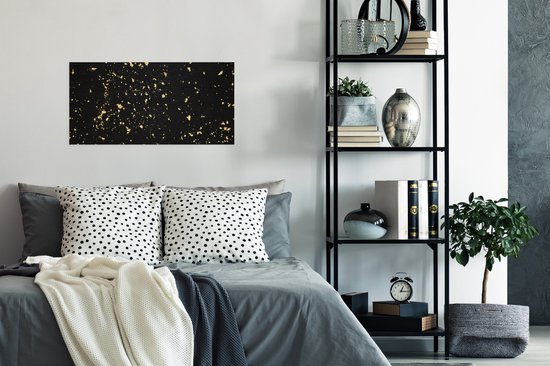 Affiche Flocons d'or sur fond noir - 80x40 cm