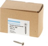 Hoenderdaal Vis pour aggloméré en acier inoxydable tête fraisée plate PZ2 filetage complet 4.5X30 (par 200 pièces)