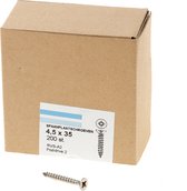 Hoenderdaal Vis pour aggloméré en acier inoxydable tête fraisée plate PZ2 filetage complet 4.5X35 (par 200 pièces)