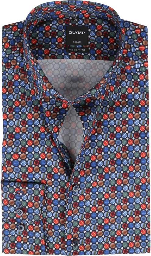 Chemise OLYMP Luxor MF Cercles Rouge - taille 38
