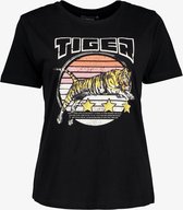 TwoDay dames t-shirt met tijger - Zwart - Maat XXL