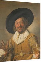 De vrolijke drinker, Frans Hals - Foto op Dibond - 30 x 40 cm