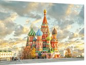 Kathedraal van de Voorbede van de Moeder Gods in Moskou - Foto op Dibond - 60 x 40 cm