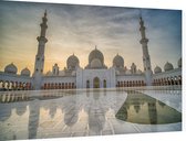 Marmer opgang naar de Grote Moskee in Abu Dhabi - Foto op Dibond - 60 x 40 cm