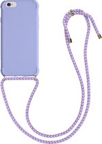 kwmobile hoesje voor Apple iPhone 6 / 6S - beschermhoes van siliconen met hangkoord - lavendel