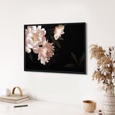 Akoestische panelen - Geluidsisolatie - Akoestische wandpanelen - Akoestisch schilderij AcousticPro® - paneel met met hortensia - Design 122 - Basic - 230x160 - zwart- Wanddecorati