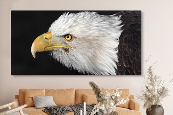 Tableau Toile Aigle - Vogel - Bec - Yeux - 160x80 cm - Décoration murale