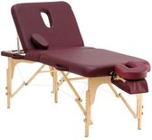 Massage tafel Salon 2-Burgundy - opvouwbank - opvouw behandeltafel - houten behandeltafel -