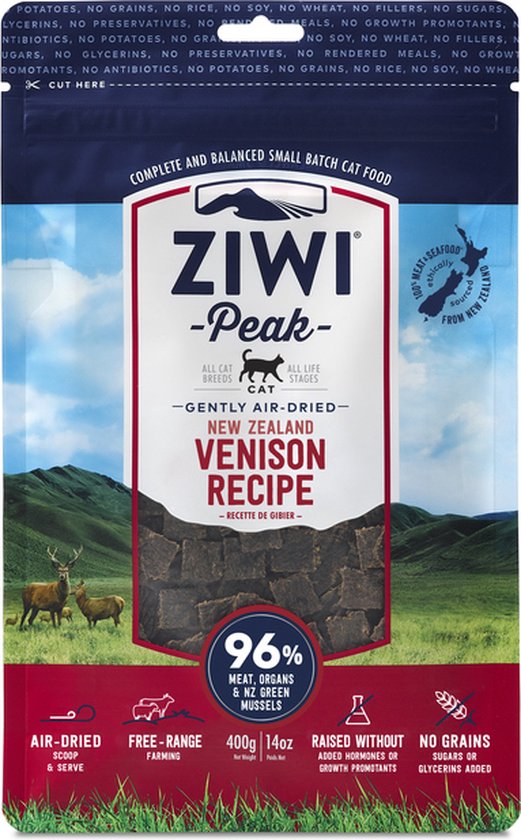 Ziwi Peak Kattenvoeding Air-Dried Venison 400 gr.