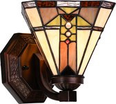 LumiLamp Wandlamp Tiffany 25*20 cm E27/max 1*40W Meerkleurig Glas, Kunststof Muurlamp Sfeerlamp Tiffany Lamp
