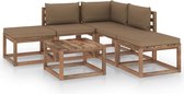 Decoways - 6-delige Loungeset met taupe kussens