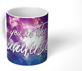 Mok - Koffiemok - Quotes - 'You are the universe' - Spreuken - Jongens - Meisjes - Kinderen - Mokken - 350 ML - Beker - Koffiemokken - Theemok