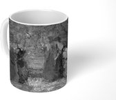 Mok - Onderwerp compositie - een schilderij van Adolphe Monticelli - zwart wit - 350 ML - Beker