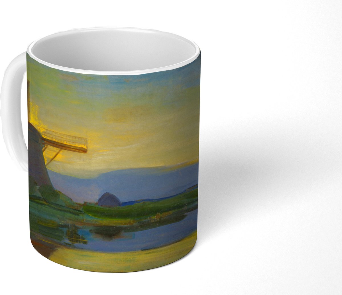 Mok - Koffiemok - Oostzijdse molen - Piet Mondriaan - Mokken - 350 ML - Beker - Koffiemokken - Theemok