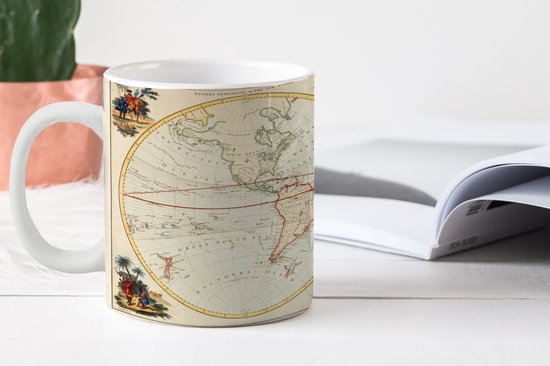 Mug - Wereldkaart - Rétro - Histoire - 350 ml - Tasse