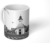 Mok - Lege straten in Zagreb - zwart wit - 350 ML - Beker