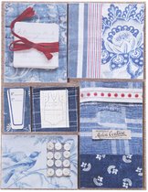 Jolee's boutique paper kit bleu fabric remnants.