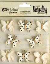 Petaloo mini butterflies x8 teastained cream