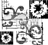 Hobbysjabloon - Template 6x6" 15x15cm flower scroll