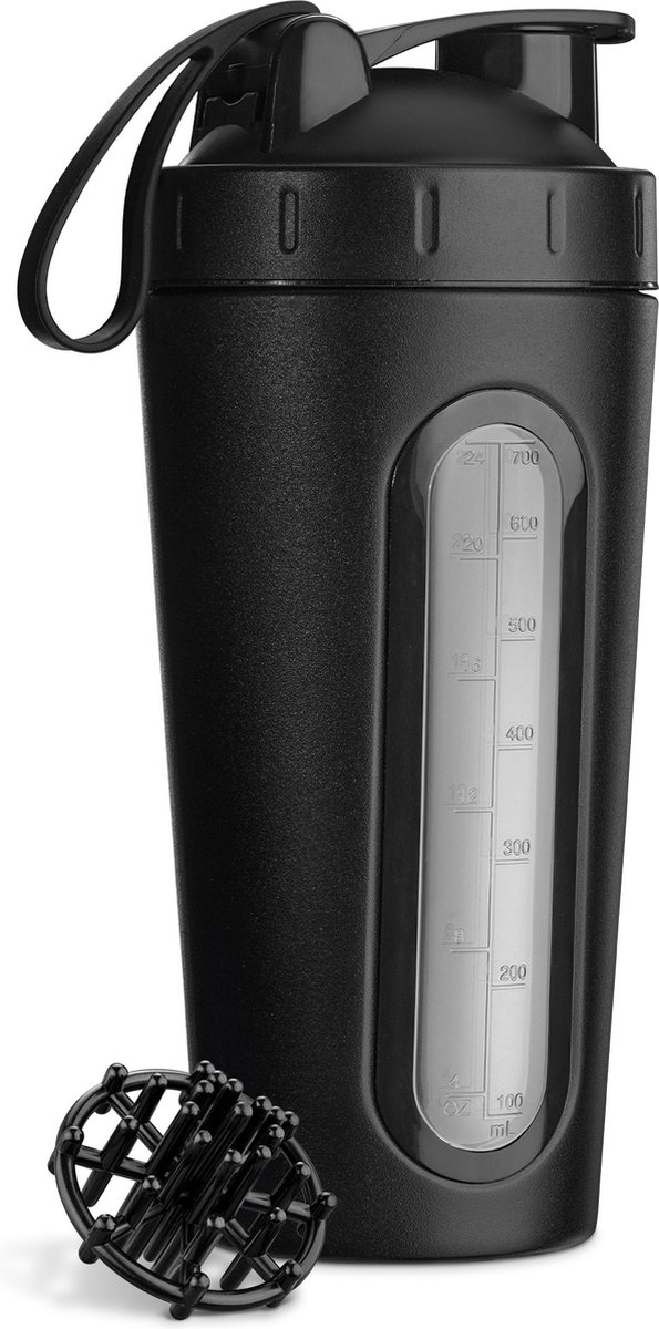 Goedkoopste Navaris proteïne shaker - Shakebeker van roestvrij staal - Beker voor proteïneshakes - Shaker - 750 ml - Eiwitshaker - Inclusief shaker ball