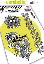 Carabelle Studio -cling stamp A6 flower power